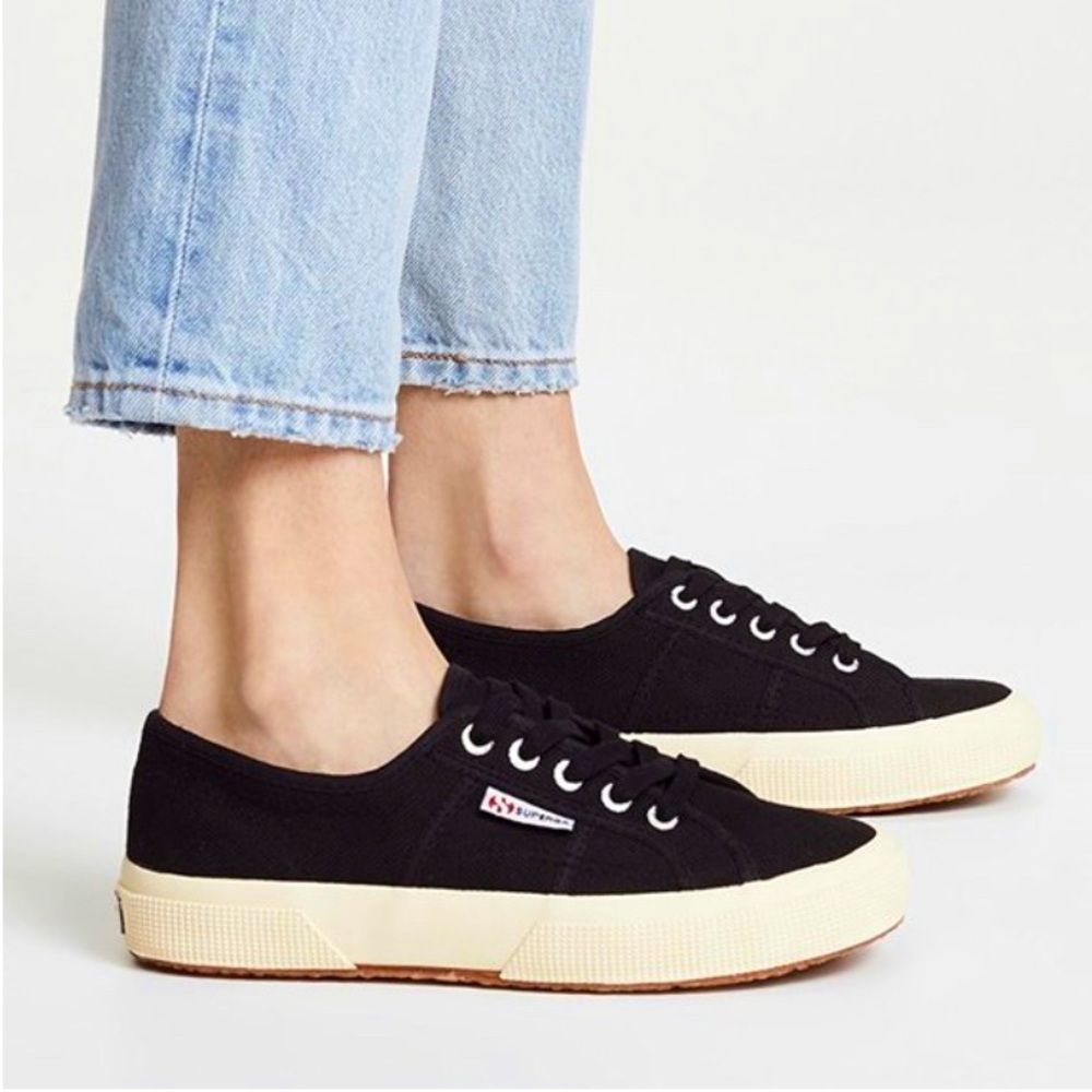SUPERGA 2750 COTU Classic Black & Ivory Sneakers